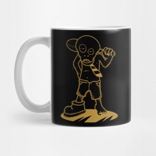 Mad slluks skull mask character ready for war illustration Mug